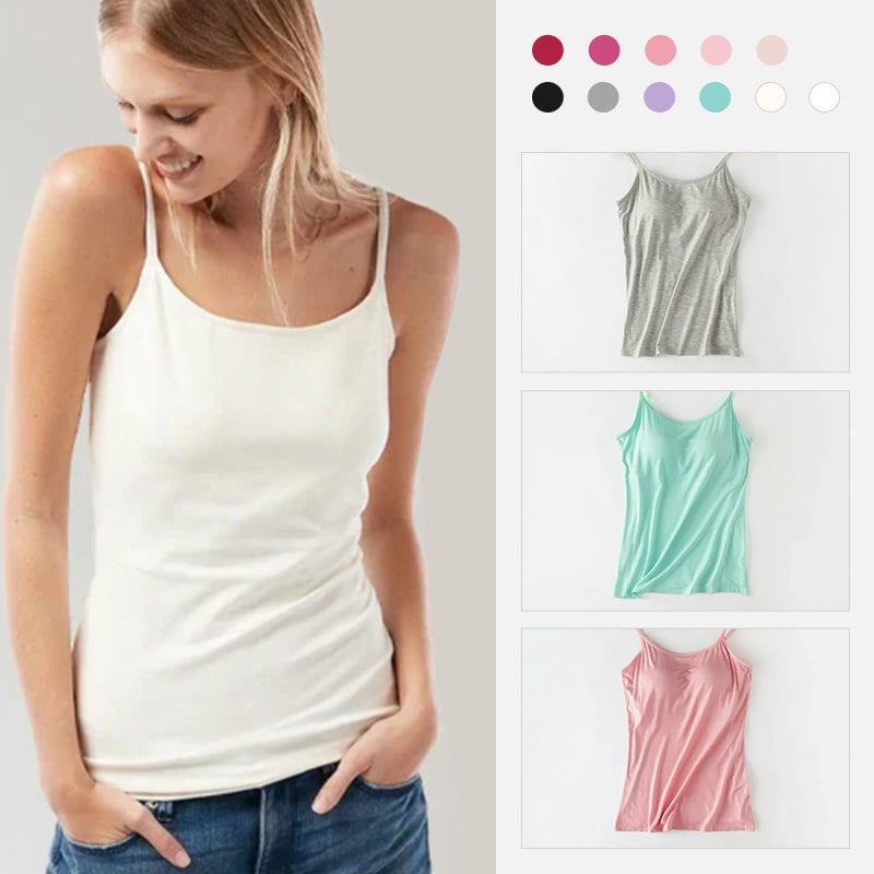 ✨【Padding Magic】Confidence Boost Tank ✨ | Adjustable Removable Pads | Ribbed Contour Fit | Instagram Worry-Free Outline