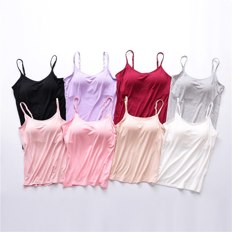 ✨【Padding Magic】Confidence Boost Tank ✨ | Adjustable Removable Pads | Ribbed Contour Fit | Instagram Worry-Free Outline