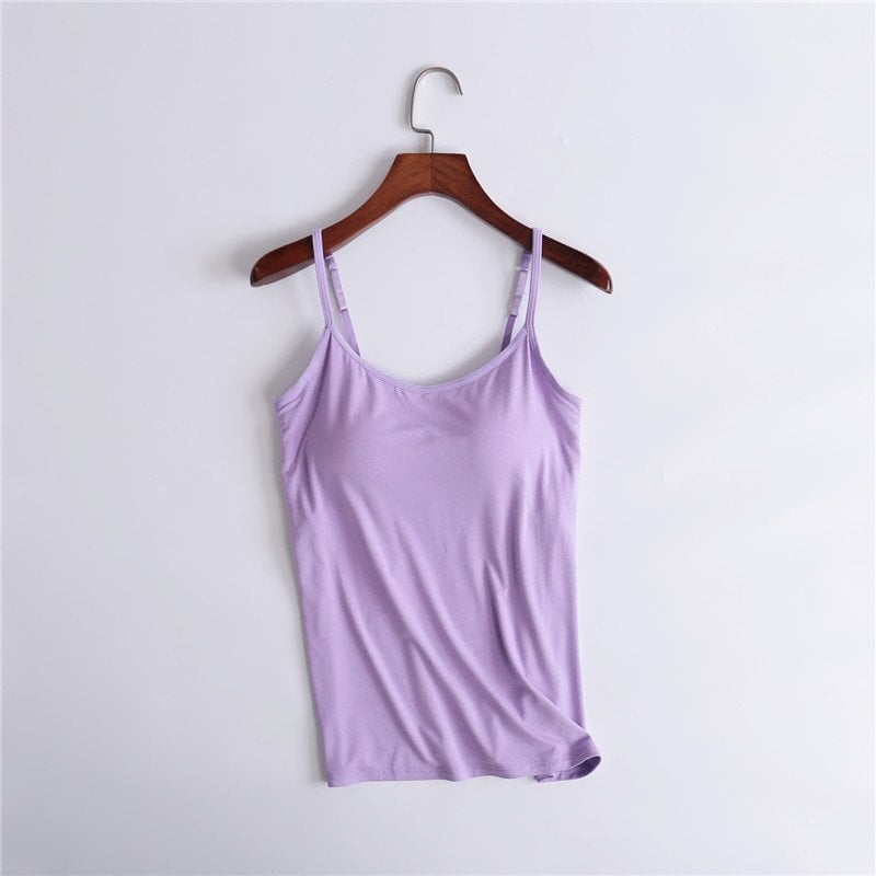 ✨【Padding Magic】Confidence Boost Tank ✨ | Adjustable Removable Pads | Ribbed Contour Fit | Instagram Worry-Free Outline