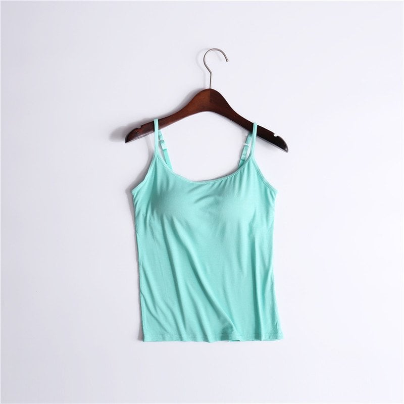 ✨【Padding Magic】Confidence Boost Tank ✨ | Adjustable Removable Pads | Ribbed Contour Fit | Instagram Worry-Free Outline