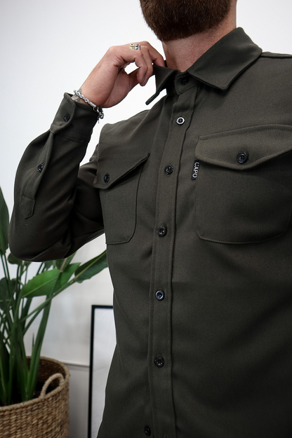 🍂New Autumn/Winter Men’s Brushed Casual Shirt (European & American Youth Cut) - Sanded Soft Finish, Shacket-Ready, Layering Essential