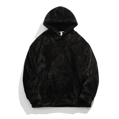 🔥Early Winter Discount-50% OFF⏰Men's Solid Color Thickened Loose Fuzzy Hooded Sweatshirt