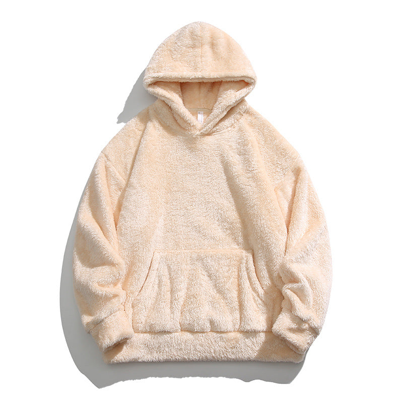 🔥Early Winter Discount-50% OFF⏰Men's Solid Color Thickened Loose Fuzzy Hooded Sweatshirt