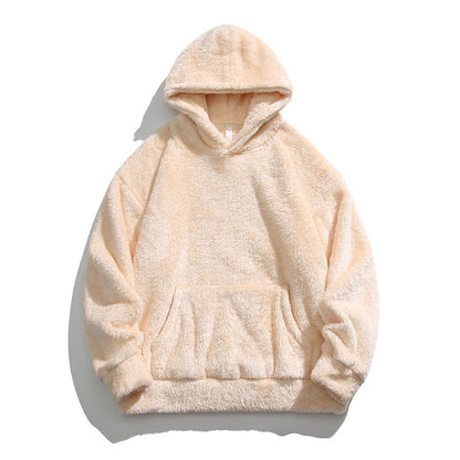 🔥Early Winter Discount-50% OFF⏰Men's Solid Color Thickened Loose Fuzzy Hooded Sweatshirt