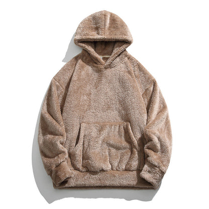 🔥Early Winter Discount-50% OFF⏰Men's Solid Color Thickened Loose Fuzzy Hooded Sweatshirt