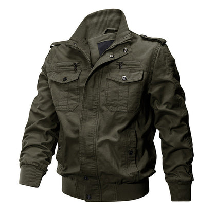 🧥 50% OFF NOW! 🔥 Men's Military Stand Collar Zipper Jacket - Durable & Weather-Resistant, Tactical Style with Multiple Pockets for Outdoor/Urban Wear 🏔️📦