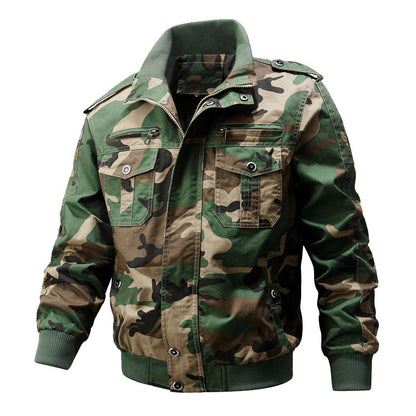🧥 50% OFF NOW! 🔥 Men's Military Stand Collar Zipper Jacket - Durable & Weather-Resistant, Tactical Style with Multiple Pockets for Outdoor/Urban Wear 🏔️📦