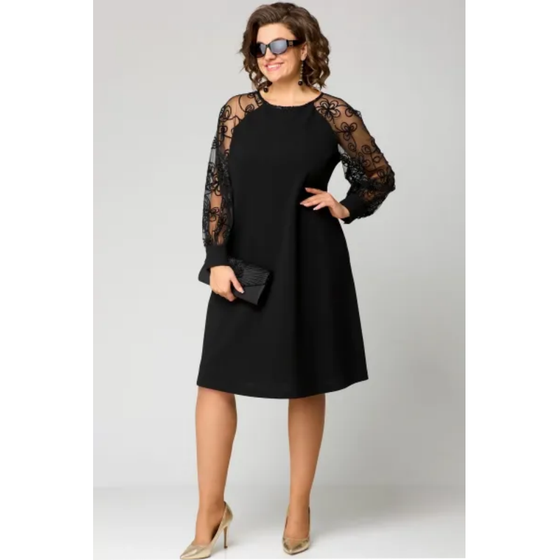 🌸Spring Specials🌸Lace Patchwork Round Neck Long Sleeve Dress