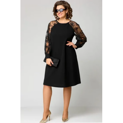🌸Spring Specials🌸Lace Patchwork Round Neck Long Sleeve Dress