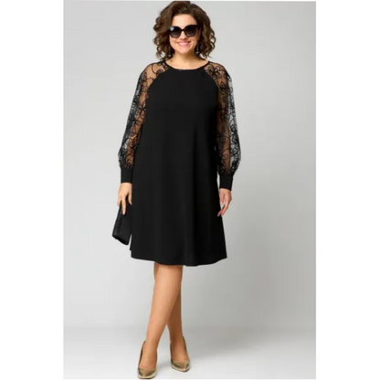🌸Spring Specials🌸Lace Patchwork Round Neck Long Sleeve Dress