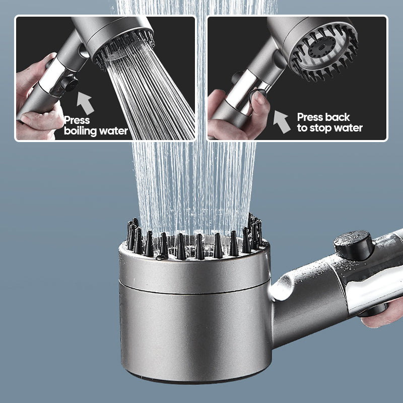 Home Essential Multi Functional High Pressure Shower, 3-Speed Massage, One-Touch Water Stop, Universal Interface, Stainless Steel Panel, Hose Holder & Filter Element