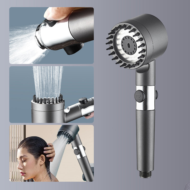 Home Essential Multi Functional High Pressure Shower, 3-Speed Massage, One-Touch Water Stop, Universal Interface, Stainless Steel Panel, Hose Holder & Filter Element