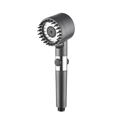 Home Essential Multi Functional High Pressure Shower, 3-Speed Massage, One-Touch Water Stop, Universal Interface, Stainless Steel Panel, Hose Holder & Filter Element