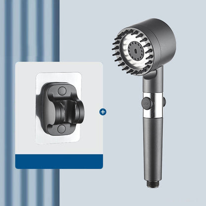 Home Essential Multi Functional High Pressure Shower, 3-Speed Massage, One-Touch Water Stop, Universal Interface, Stainless Steel Panel, Hose Holder & Filter Element