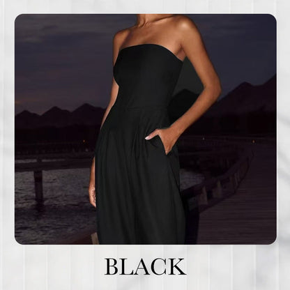 ✨Hot Sale✨Women's Off Shoulder Wide Leg Jumpsuit 👑 This Jumpsuit Will Make You Feel Like a Queen!