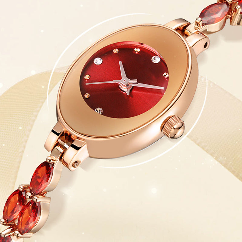 ✨Women's Colored Zircon Bracelet Watch⌚ | Included 4 Color Bands&Gift Box