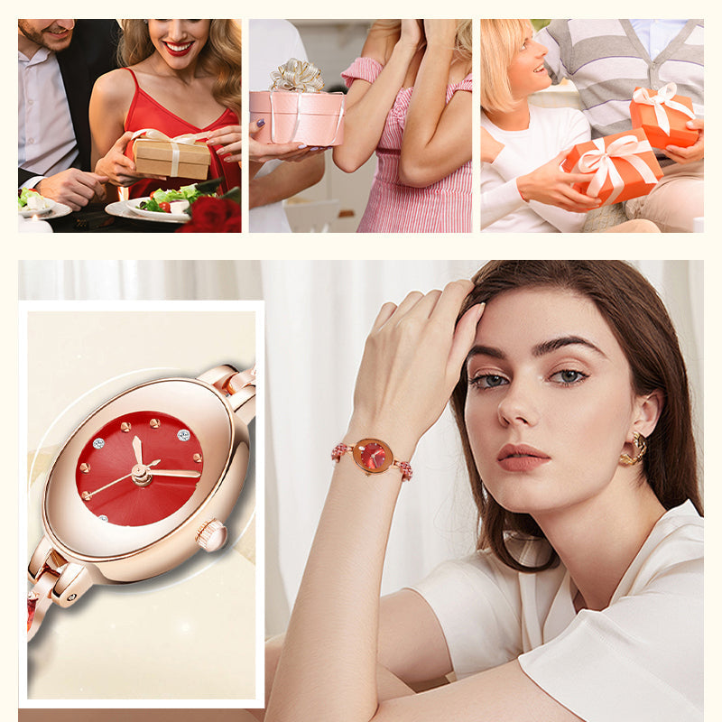 ✨Women's Colored Zircon Bracelet Watch⌚ | Included 4 Color Bands&Gift Box