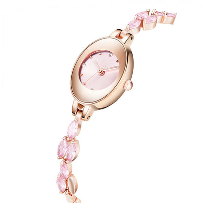 ✨Women's Colored Zircon Bracelet Watch⌚ | Included 4 Color Bands&Gift Box