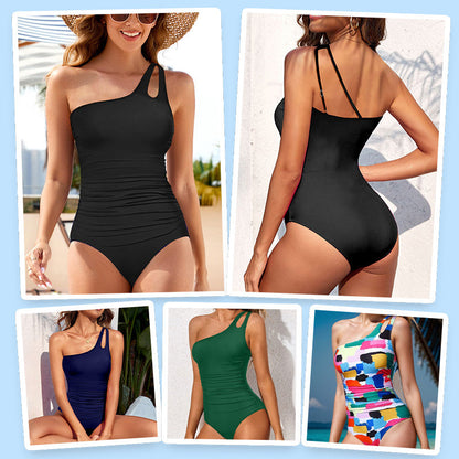 Women's Cutout One Shoulder One Piece Swimsuit - Confidence-Boosting & Curve-Hugging Design