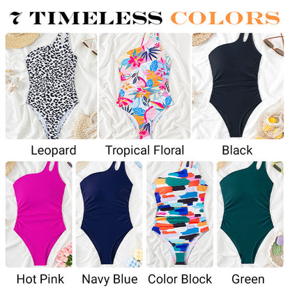 Women's Cutout One Shoulder One Piece Swimsuit - Confidence-Boosting & Curve-Hugging Design
