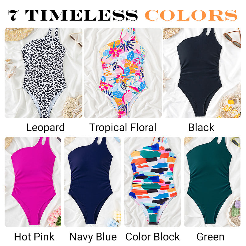 Women's Cutout One Shoulder One Piece Swimsuit - Confidence-Boosting & Curve-Hugging Design