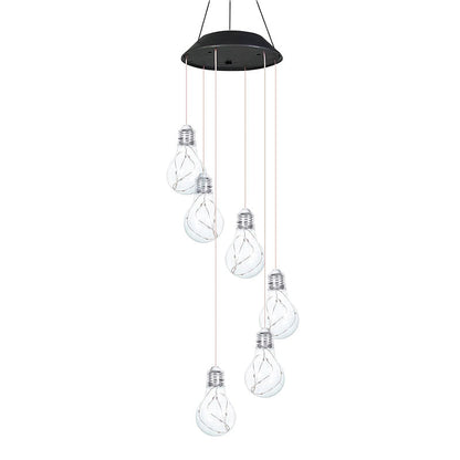 🌠2025 New design🌠💡Colorful LED Solar-Powered Light Bulb Wind Chimes🌈