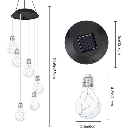 🌠2025 New design🌠💡Colorful LED Solar-Powered Light Bulb Wind Chimes🌈