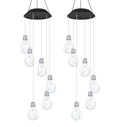 🌠2025 New design🌠💡Colorful LED Solar-Powered Light Bulb Wind Chimes🌈