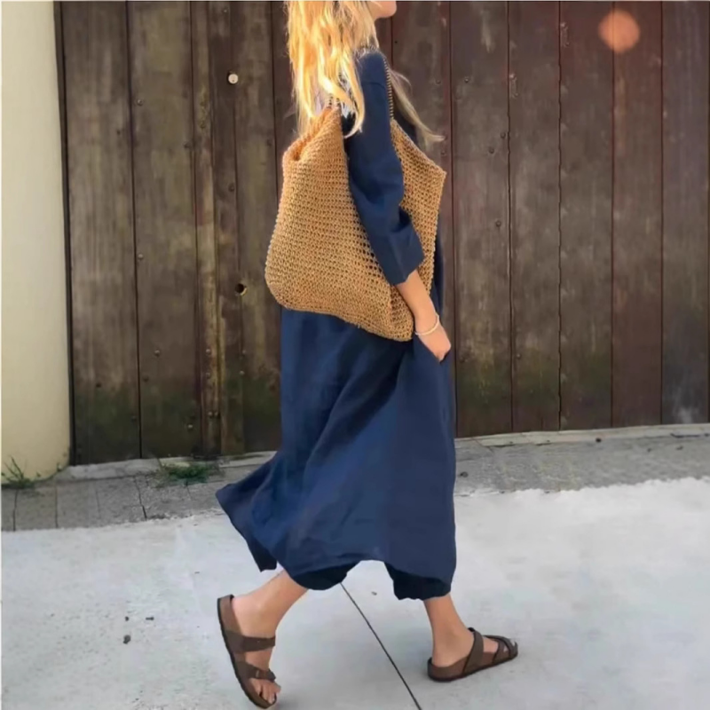 🌞👚Women's Summer Loose Pocket V-Neck 2-Piece Set🌸 Light and Comfortable, Stylish and Casual, A Summer Must-Have!