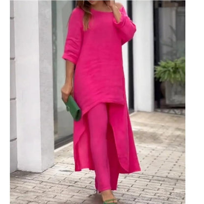 🍃【Office to Brunch】Women's Solid Color Linen Fashionable Casual Suit 🍃 | Wrinkle-Release Tech | Breathable Unlined Design | Anti-Static Fabric