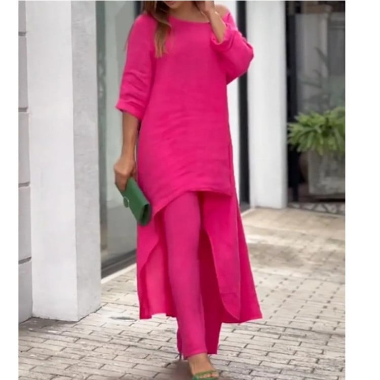 🍃【Office to Brunch】Women's Solid Color Linen Fashionable Casual Suit 🍃 | Wrinkle-Release Tech | Breathable Unlined Design | Anti-Static Fabric