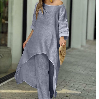 🍃【Office to Brunch】Women's Solid Color Linen Fashionable Casual Suit 🍃 | Wrinkle-Release Tech | Breathable Unlined Design | Anti-Static Fabric