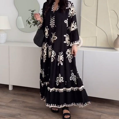 💕Limited Sale 50% OFF💕Women's Loose Fit Ruffle Hem Midi Dress | Loose Fit + Breathable Linen