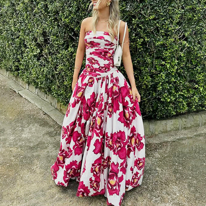 ✨New Arrival✨Floral Off-Shoulder Bubble Hem Maxi Dress | Light And Graceful
