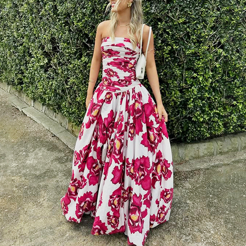 ✨New Arrival✨Floral Off-Shoulder Bubble Hem Maxi Dress | Light And Graceful