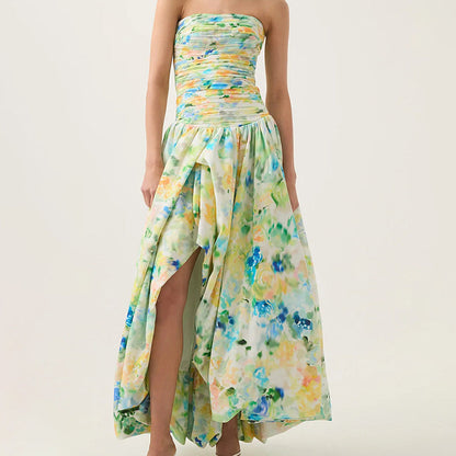 ✨New Arrival✨Floral Off-Shoulder Bubble Hem Maxi Dress | Light And Graceful