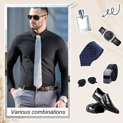 ✨Limited Time 50% Discount✨Men's Silky Wrinkle Resistant Solid Color Stretch Shirt👔