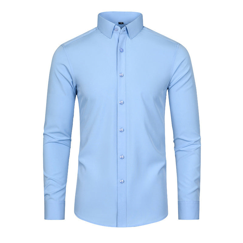 ✨Limited Time 50% Discount✨Men's Silky Wrinkle Resistant Solid Color Stretch Shirt👔