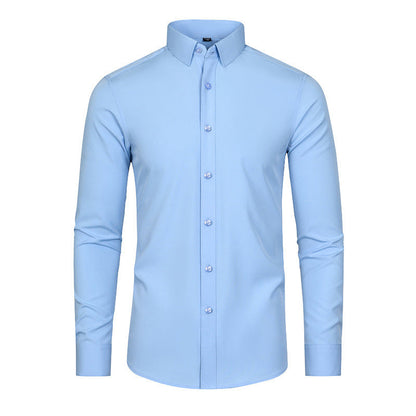 ✨Limited Time 50% Discount✨Men's Silky Wrinkle Resistant Solid Color Stretch Shirt👔