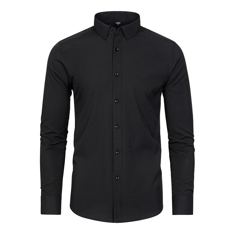 ✨Limited Time 50% Discount✨Men's Silky Wrinkle Resistant Solid Color Stretch Shirt👔
