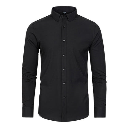 ✨Limited Time 50% Discount✨Men's Silky Wrinkle Resistant Solid Color Stretch Shirt👔