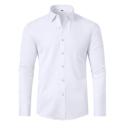 ✨Limited Time 50% Discount✨Men's Silky Wrinkle Resistant Solid Color Stretch Shirt👔