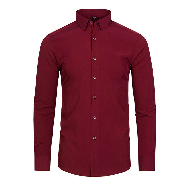 ✨Limited Time 50% Discount✨Men's Silky Wrinkle Resistant Solid Color Stretch Shirt👔