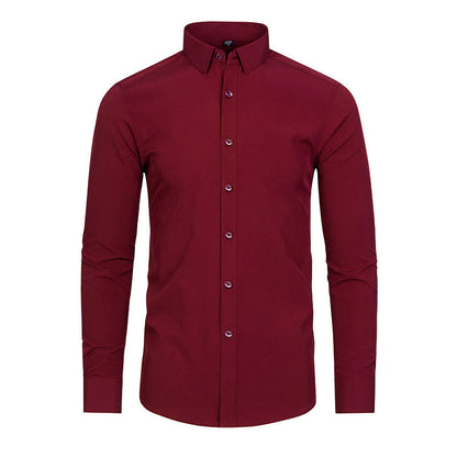 ✨Limited Time 50% Discount✨Men's Silky Wrinkle Resistant Solid Color Stretch Shirt👔