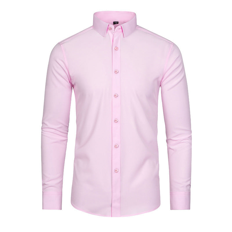 ✨Limited Time 50% Discount✨Men's Silky Wrinkle Resistant Solid Color Stretch Shirt👔