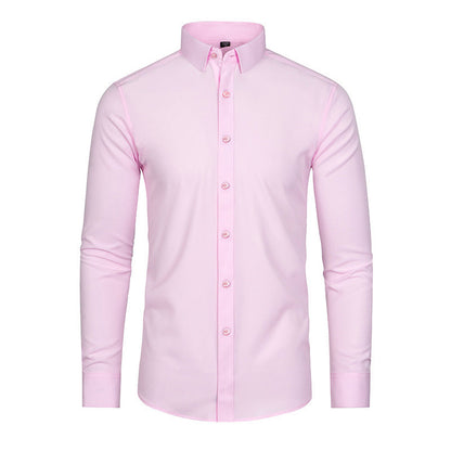 ✨Limited Time 50% Discount✨Men's Silky Wrinkle Resistant Solid Color Stretch Shirt👔