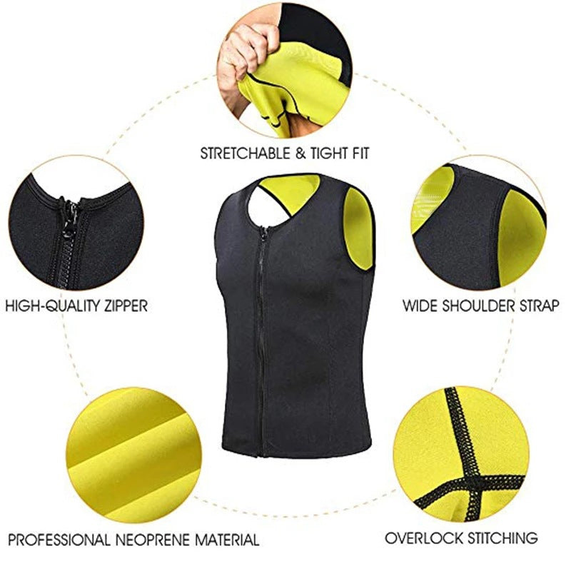 🔥Hot Sale 50% OFF💥Men's Workout Zipper Body Shaper Tank Top