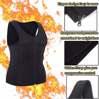 🔥Hot Sale 50% OFF💥Men's Workout Zipper Body Shaper Tank Top