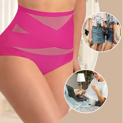 🌸2026 HOT SALE🥳✨Plus-Size High-Waist Cross Tummy Control Panties