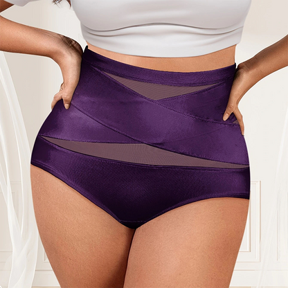 🌸2026 HOT SALE🥳✨Plus-Size High-Waist Cross Tummy Control Panties